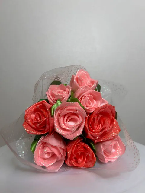 Satin Ribbon Rose Bouquet