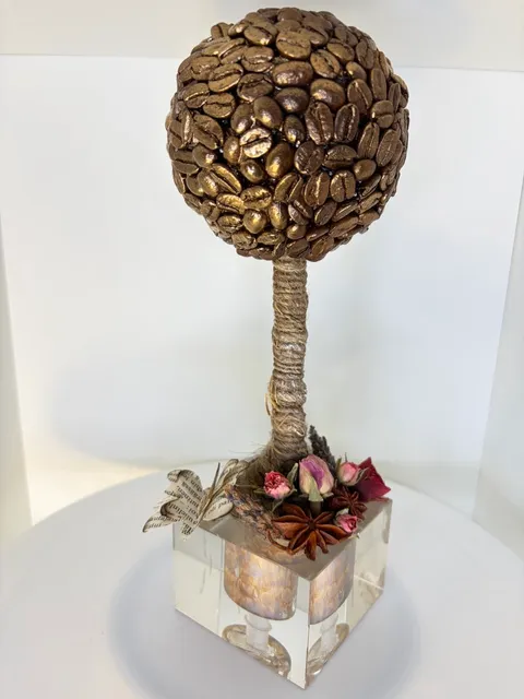 Handmade Coffee Bean Topiary Tree