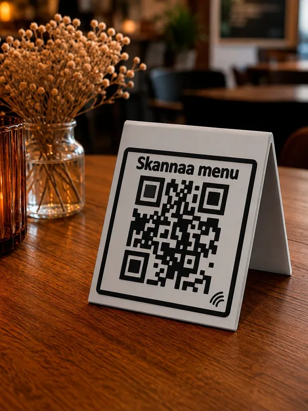 Two-Sided Menu Tent · QR + NFC