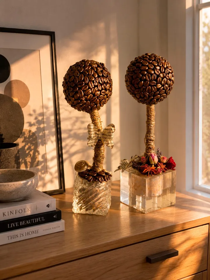 Handmade Coffee Bean Topiary Tree — photo 1 of 5