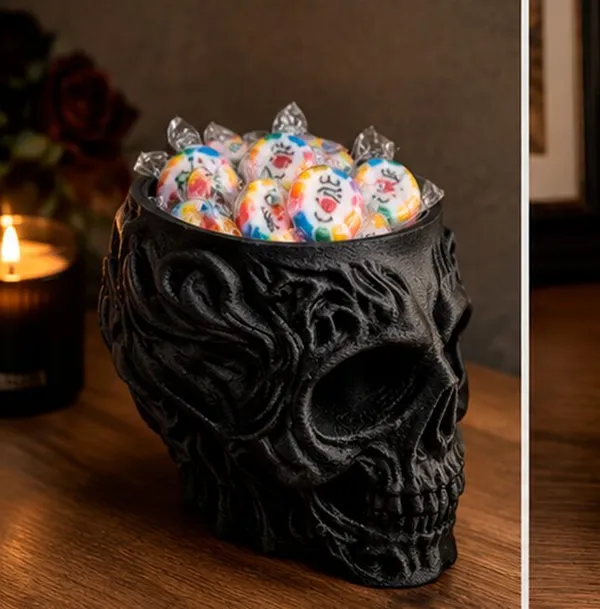 Flaming Skull Planter & Pen Holder